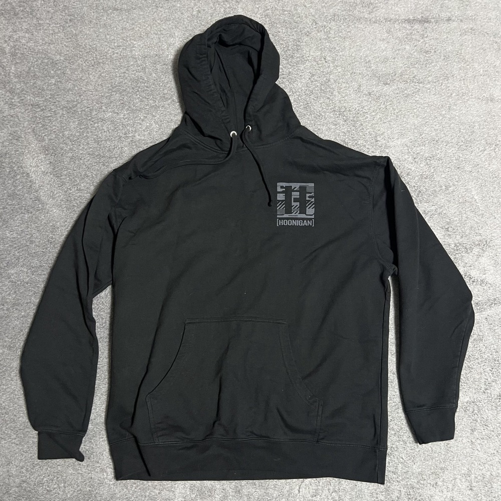 Hoonigan Hoodie Mens 2X 2XL Black Sweatshirt Pullover Thick Heavy Cotton